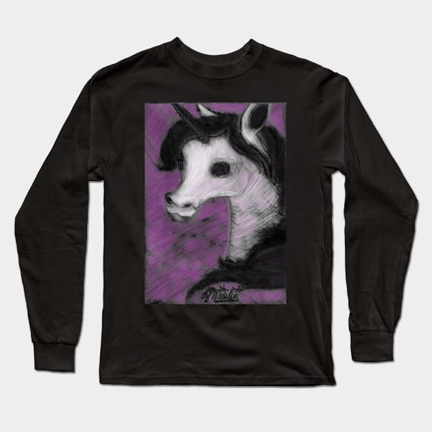 Ghostly Unicorn Long Sleeve T-Shirt by Mishi